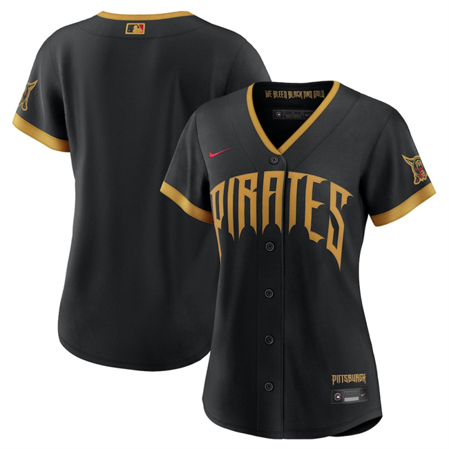 Women's Pittsburgh Pirates Blank Black 2026 City Connect Stadium Stitched Baseball Jersey(Run Small)